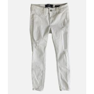 Hollister W 25 L 26 1R White Denim Jeans Low Rise Crop Jean Legging